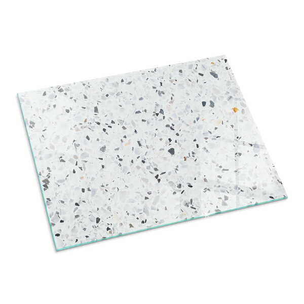 Obdĺžniková sklenená podložka pod krb Kamenný vzor s časticami
