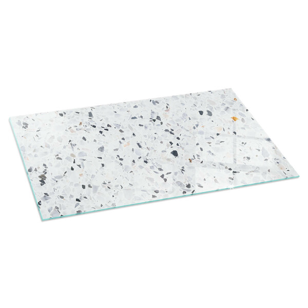 Obdĺžniková sklenená podložka pod krb Kamenný vzor s časticami