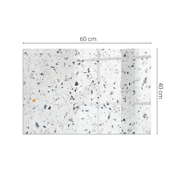 Obdĺžniková sklenená podložka pod krb Kamenný vzor s časticami