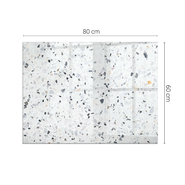 Obdĺžniková sklenená podložka pod krb Kamenný vzor s časticami