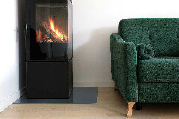 Obdĺžniková sklenená podložka pod krb Farba: Tmavomodrá