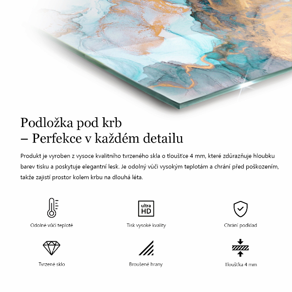 Obdĺžniková podložka pod kachle Farba Biela