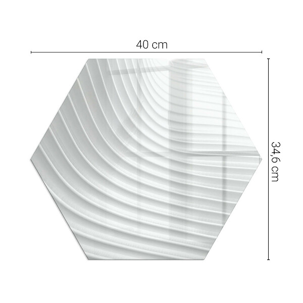 Šesťuholníkové sklo pod krb Vlny jemných línií