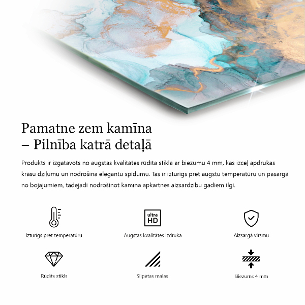 Šesťuholníková nehorľavá podložka pred krb Textúra surového betónu