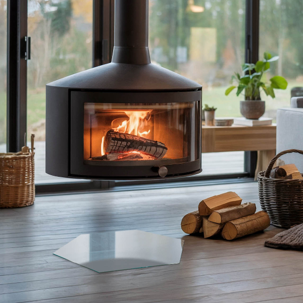 Šesťuholníková podložka pod krbové kachle Farba sivá