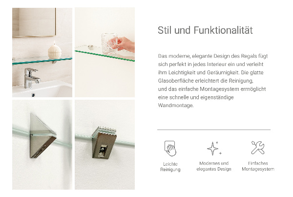 Zavesná polička do kúpeľne 45x13 cm