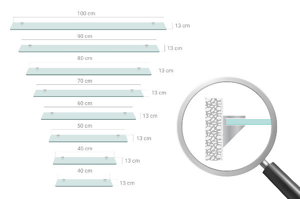 Zavesná polička do kúpeľne 45x13 cm