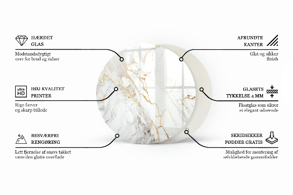 Doska na stôl Biela bez vzoru