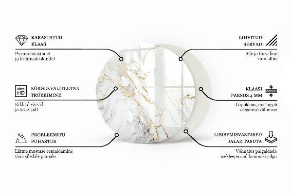 Doska na stôl Mramorové žily v štýle