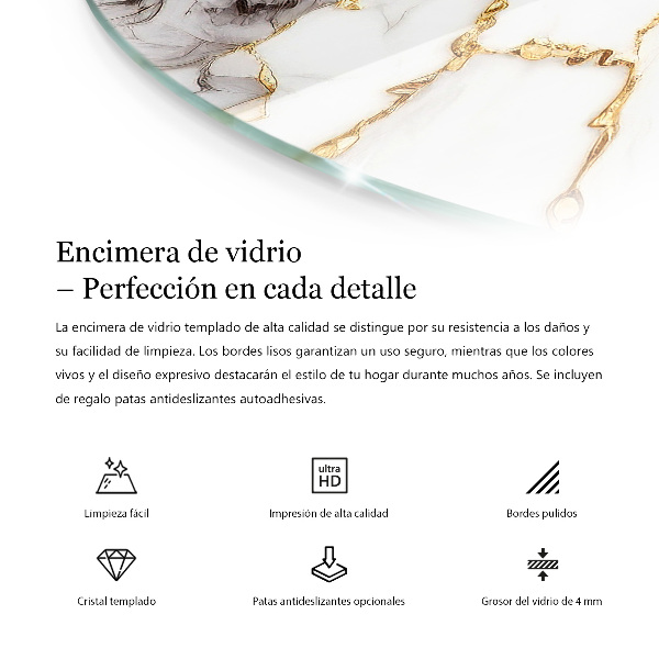 Doska na stôl Mramorový motív v prírode