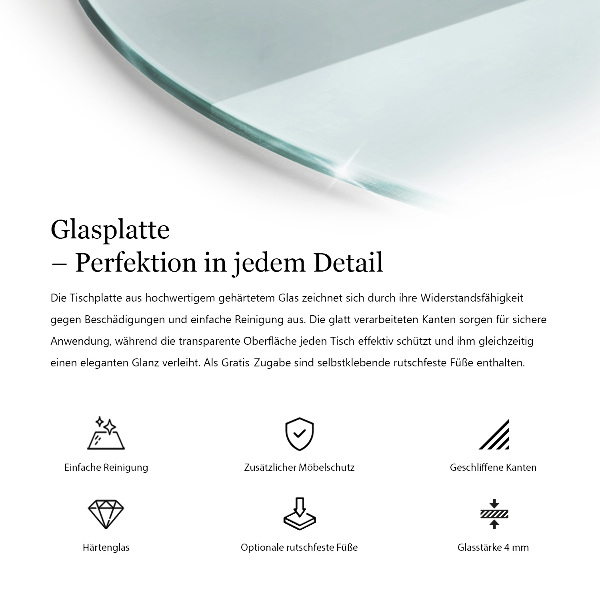 Okrúhla stolová doska priehľadná