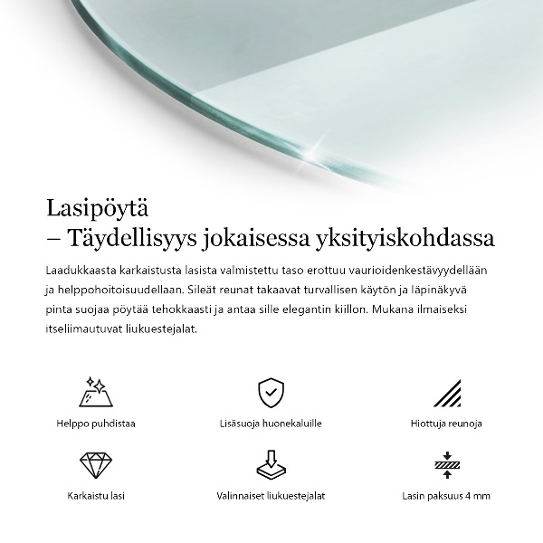 Okrúhla stolová doska priehľadná