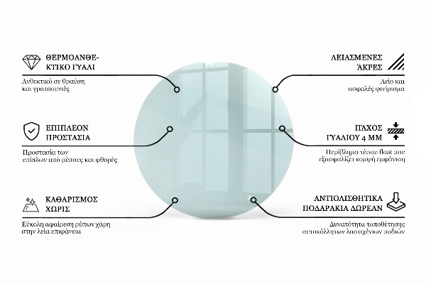 Okrúhla stolová doska priehľadná