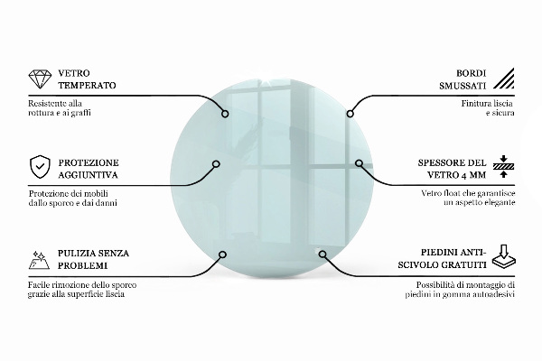 Okrúhla stolová doska priehľadná