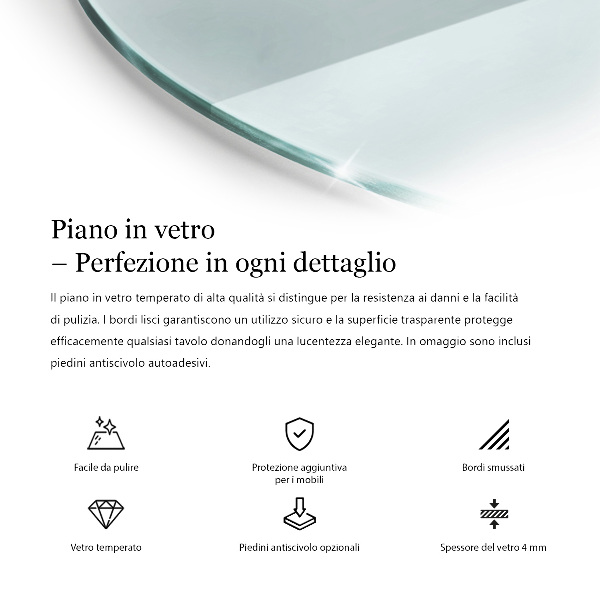 Okrúhla stolová doska priehľadná