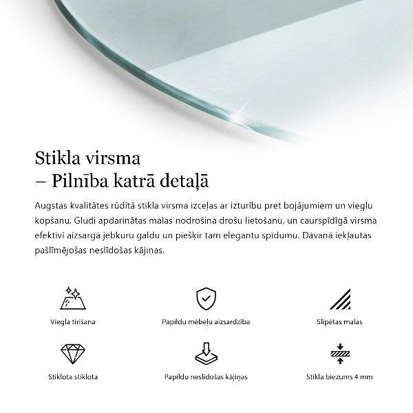 Okrúhla stolová doska priehľadná