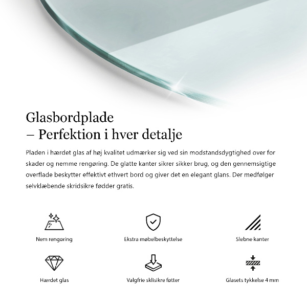 Okrúhla stolová doska priehľadná