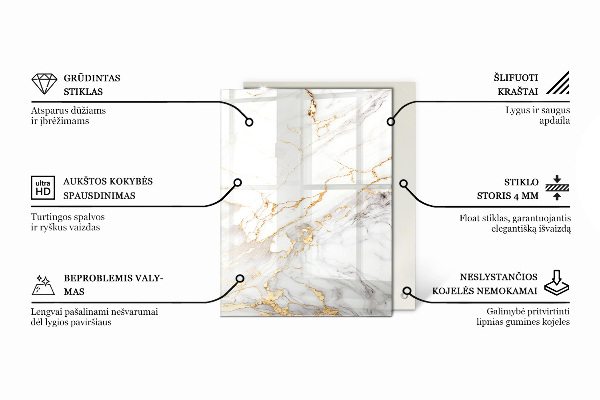 Stolová doska Mramorový vzor s jemnými žilami