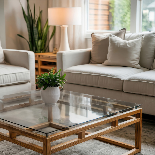 Obdĺžniková stolová doska priehľadná