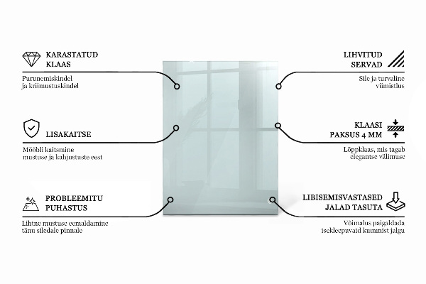 Obdĺžniková stolová doska priehľadná