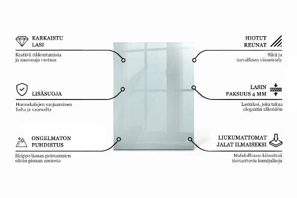 Obdĺžniková stolová doska priehľadná