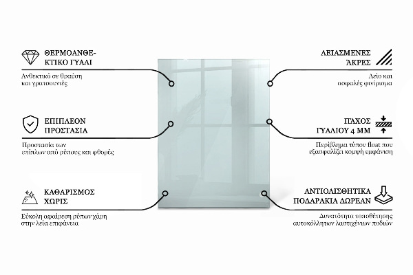 Obdĺžniková stolová doska priehľadná