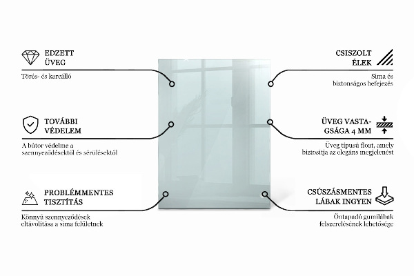 Obdĺžniková stolová doska priehľadná