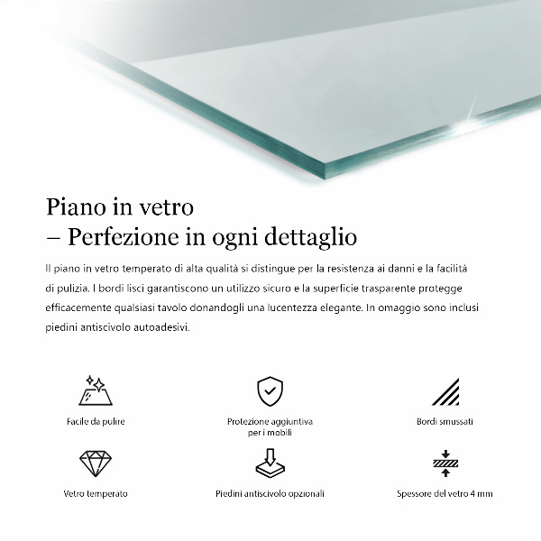 Obdĺžniková stolová doska priehľadná