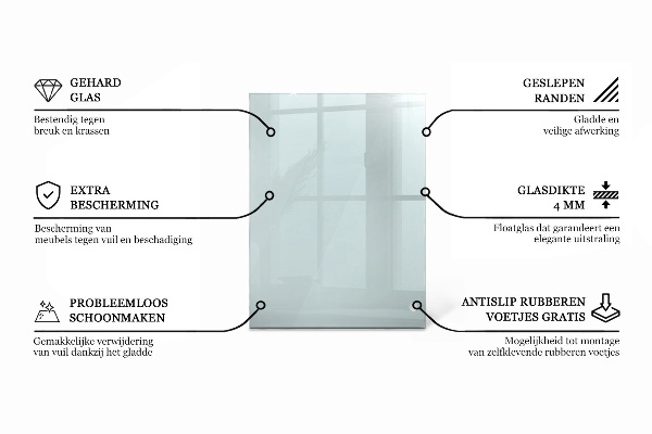 Obdĺžniková stolová doska priehľadná