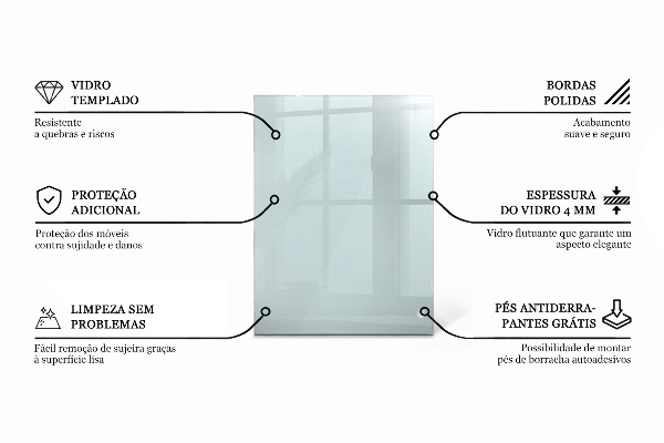 Obdĺžniková stolová doska priehľadná