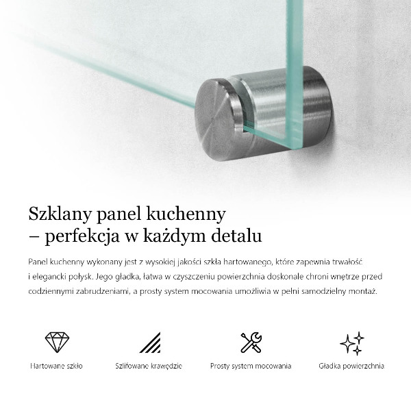 Transparentný zástena do kuchyne 100x30 cm