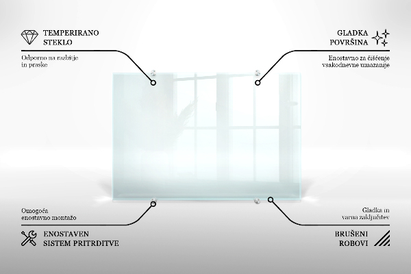 Transparentný zástena do kuchyne 100x30 cm