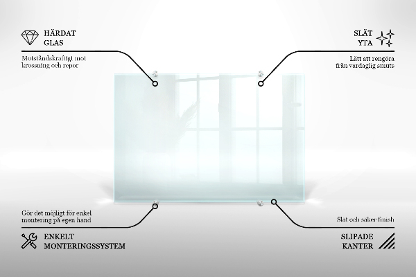 Sklenená zástena do kuchyne transparentný 100x50 cm