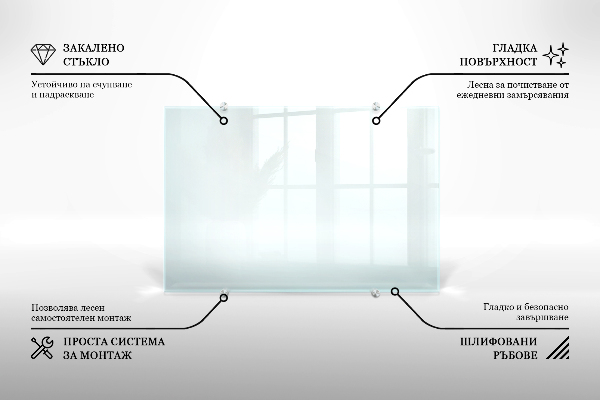 Transparentný obklad za kuchynskú linku 125x50 cm