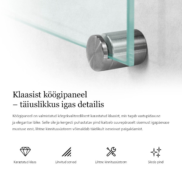 Transparentný obklad za kuchynskú linku 125x50 cm