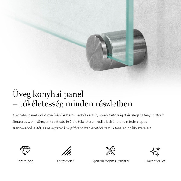 Transparentný obklad za kuchynskú linku 125x50 cm