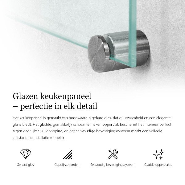 Transparentný obklad za kuchynskú linku 125x50 cm