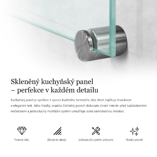 Obklad do kuchyne transparentný 60x40 cm