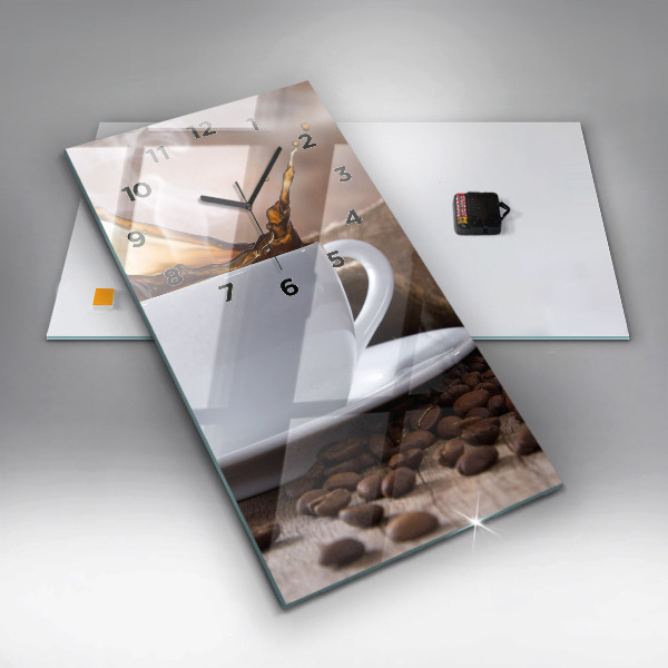 Vertikálne hodiny Šálka kávy