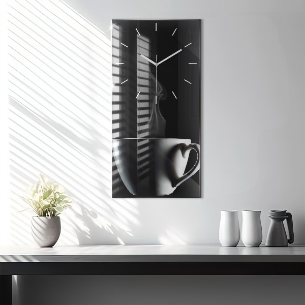 Vertikálne hodiny Šálka kávy