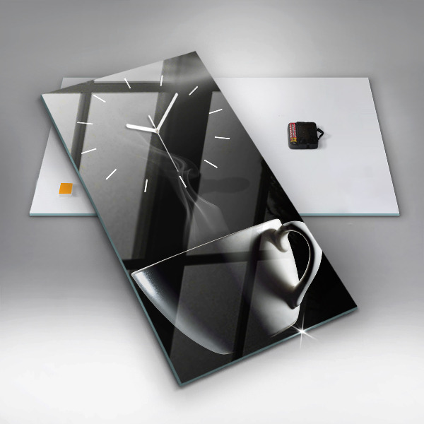 Vertikálne hodiny Šálka kávy