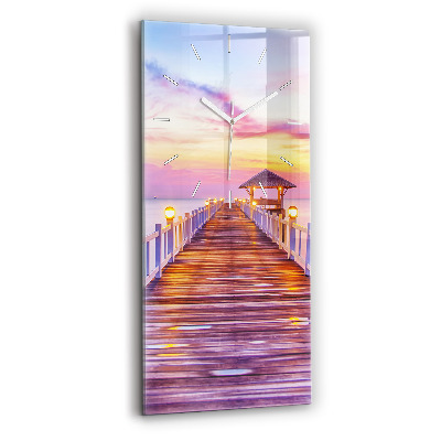 Vertikálne hodiny Most v prístave večer