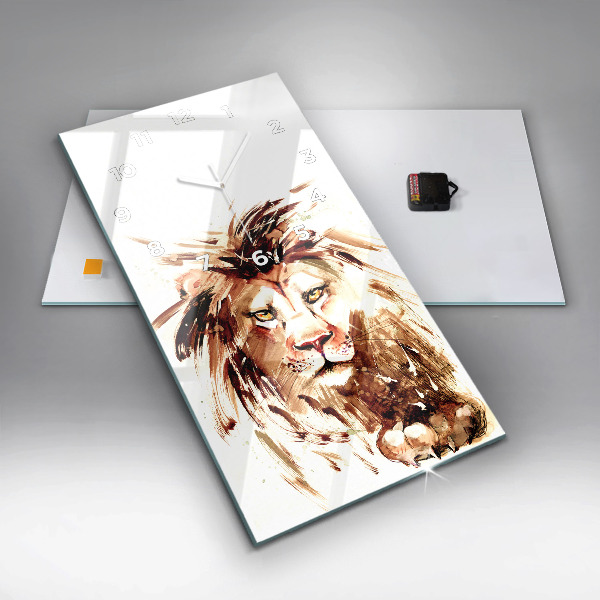 Vertikálne hodiny Ilustrácia hnedého leva