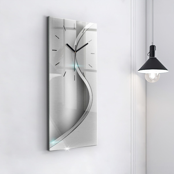 Vertikálne hodiny Šedá kovová abstrakcia