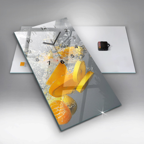 Vertikálne hodiny Citrusové plody vo vode