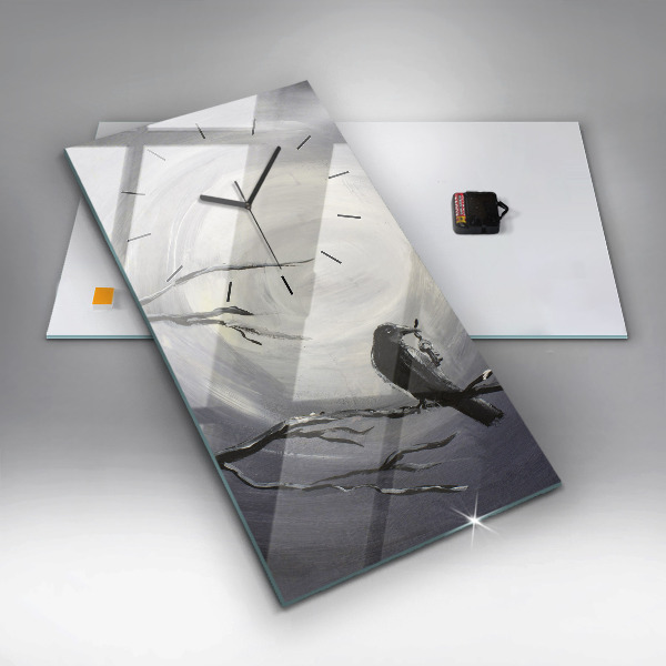 Vertikálne hodiny Havran v mesačnom svite