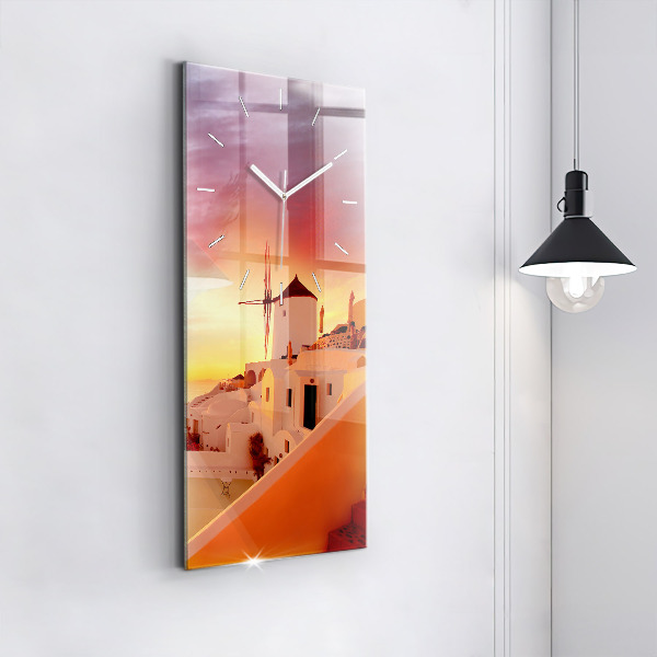 Vertikálne hodiny Starý veterný mlyn na Santorini