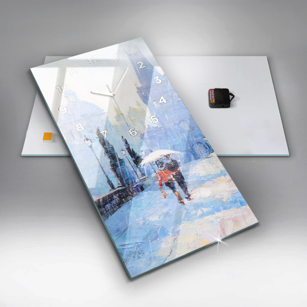 Vertikálne hodiny Olejové umenie