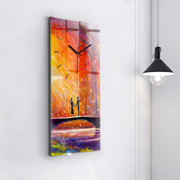 Vertikálne hodiny Pár v lese