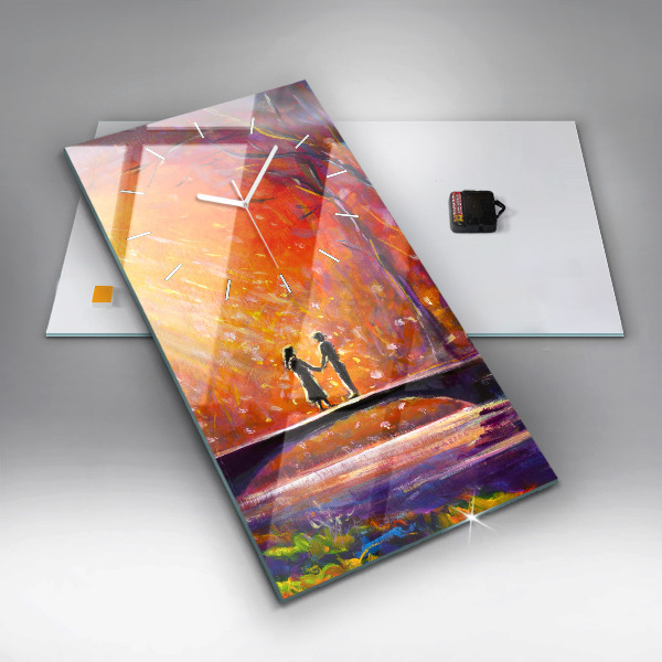 Vertikálne hodiny Pár v lese